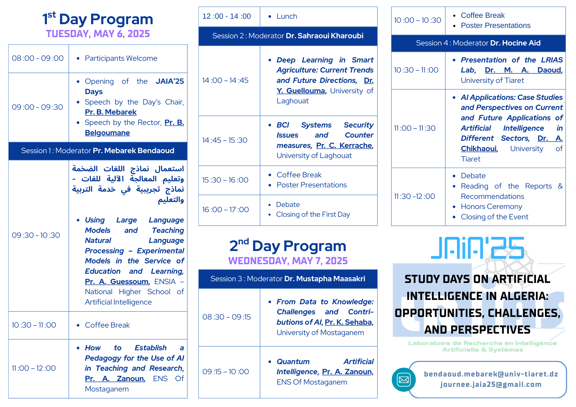 Program of JAIA 2025